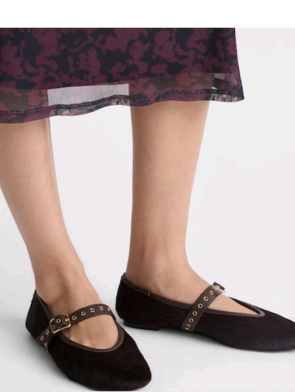MADEWELL The Remy Mary Jane Flat In Calf Hair Nx038 $168 Size 9